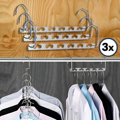 Χαλύβδινο ράφι ρούχων εξοικονόμησης χώρου (3 τεμάχια) | SNAPHANG